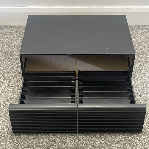 Black retro wooden vhs storage - black,