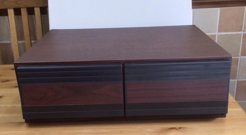 Vintage faux wood vhs storage - vintage,